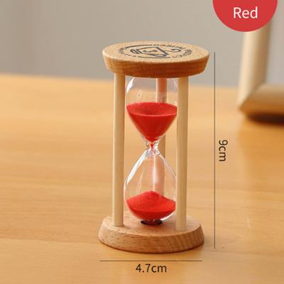 Hourglass Sand Timer 3 Minutes Sand Clock Round Watch Glass Wood Timer