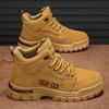 British Style High-top Martin Boots Men's Locomotive Tooling Shoes Autumn and Winter 2024 Men's Shoes Platform Heightening Shoes Men's