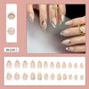 24 künstliche Fingernägel zum Aufkleben, Mandelform, French-Design, künstliche Nägel, Geschenk für Frauen und Mädchen