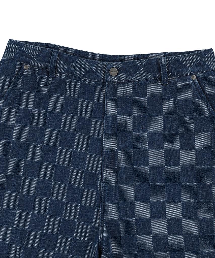 Pantaloni di Jeans Baggy Fit a Scacchi NOT4NERD - Blu Scuro