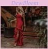 Elegant Sexy Women Sloping Shoulder Ruffled Party Evening Irregular Wedding Dress
