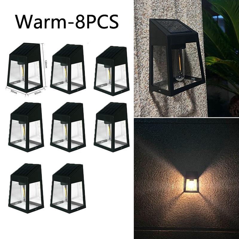 Solar Wall Light Outdoor Waterproof Sunlight Pathway Fence Lamp Yard Luminous Wall Washer Garden Decoration Tungsten Light Bulb