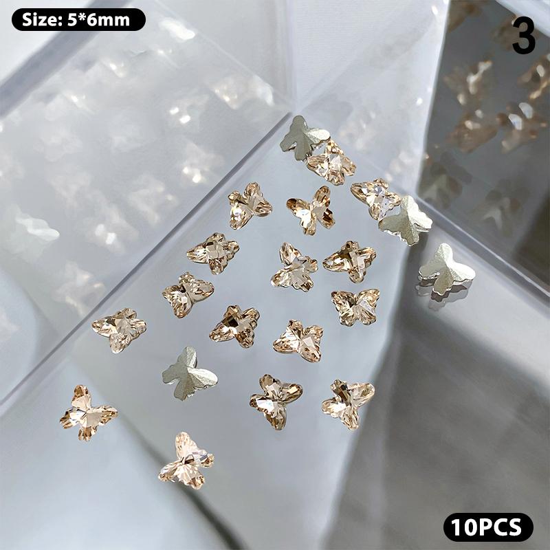 3D Butterfly Super Flash Bottom Aurora Diamond 3D Nail Decoration Nail Accessories