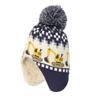 Kiejun Kids' Knit Cap, Excavator/Construction Equipment Design, for Boys, Warm, Fleece-Lined, with Earmuffs (53.0 cm, N Con)
