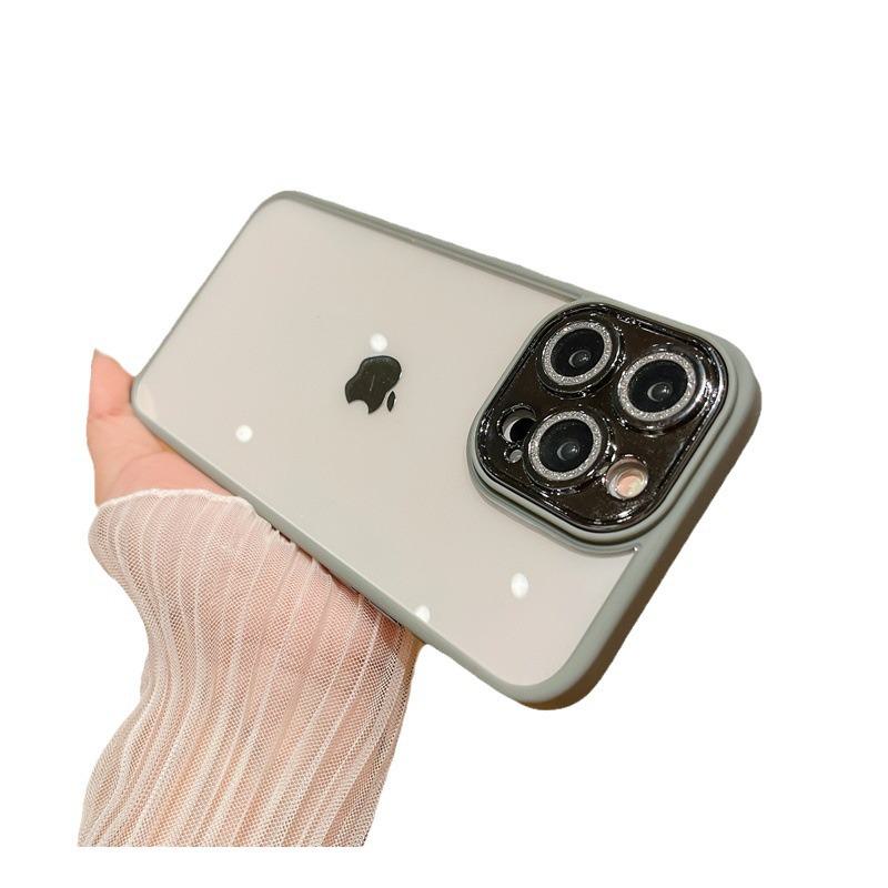 Glitter Lens Film Case for iPhone 15 with High Transparency, Soft Edge, Anti-Fall - Fits Apple 14, 13, 12