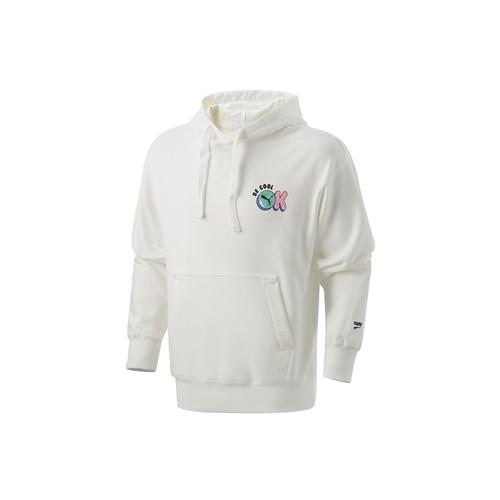 PUMA Men's Autumn Solid Color Sweatshirt with Fun Print, White