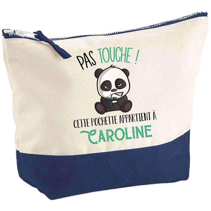 Trousse de maquillage - PLANETEE - Caroline Pas touche Panda - Grand format - Coton - Impression HD (Made in France)