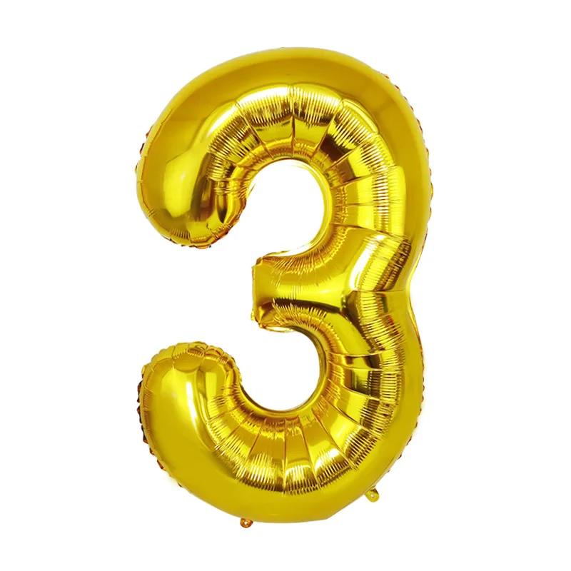 1 Pcs, Large Golden Balloon Number, Birthday Party Decoration Scene Aluminum Film Balloon