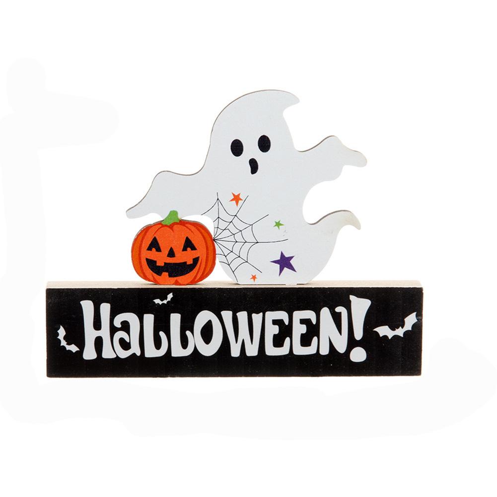 Halloween Table Decor Wooden Centerpiece Signs Happy Halloween Trick Or Treat Boo