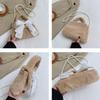 Sweet Bow Women's Faux Fur Shoulder Bags Fashi Pearl Chain Ladies Plush Crossbody Bag Simple Female Fluffy Purse Handbags