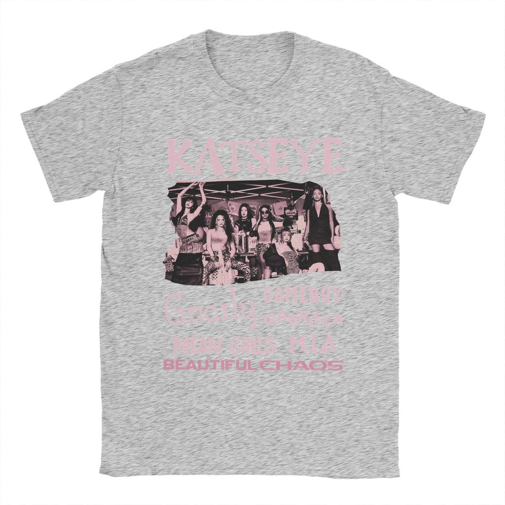Casual Katseye Kpop Girl Group T-Shirt Men Crew Neck Cotton T Shirts  Short Sleeve Tee Shirt Printed Clothing