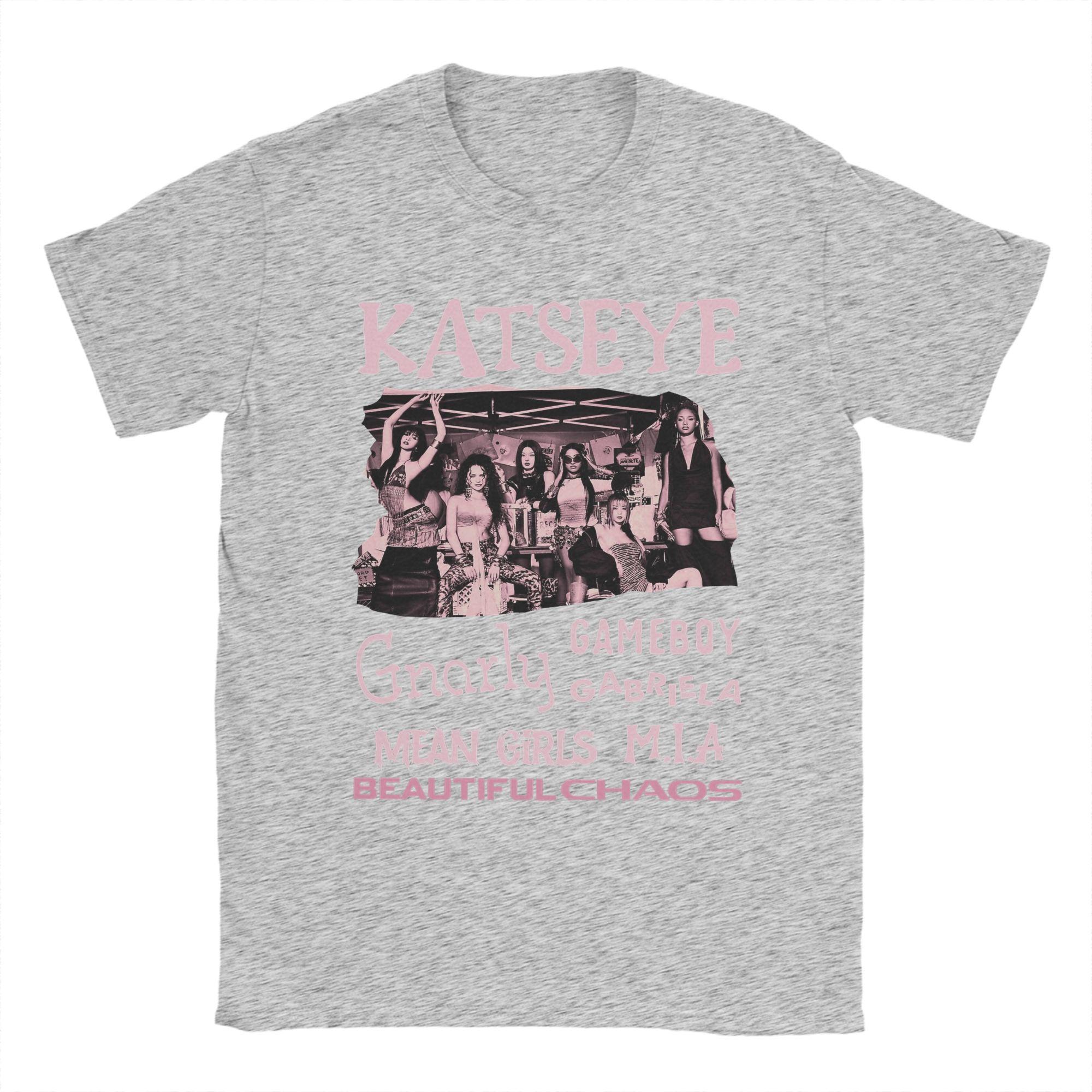 

Casual Katseye Kpop Girl Group T-Shirt Men Crew Neck Cotton T Shirts Short Sleeve Tee Shirt Printed Clothing L