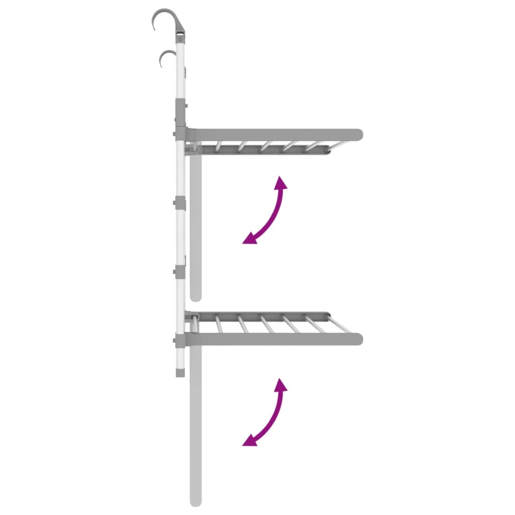 Balcony Clothes Dryer 54 X 25 X 42 Cm Aluminum
