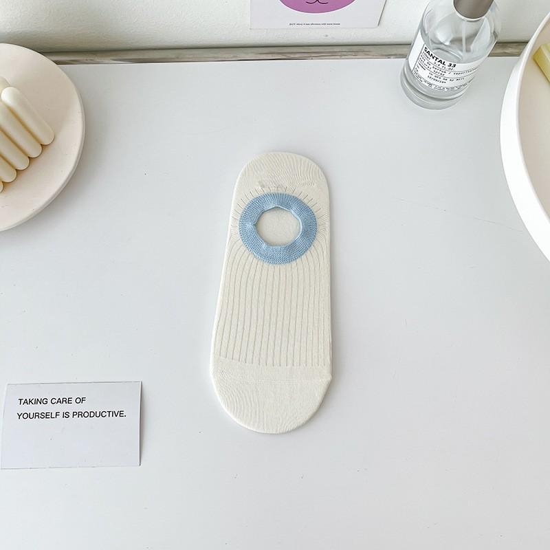 Ice Cream Boat Socks ~ Sweet And Cute Heel Socks Simple Candy Color Breathable Sweat-Absorbing Invisible Socks