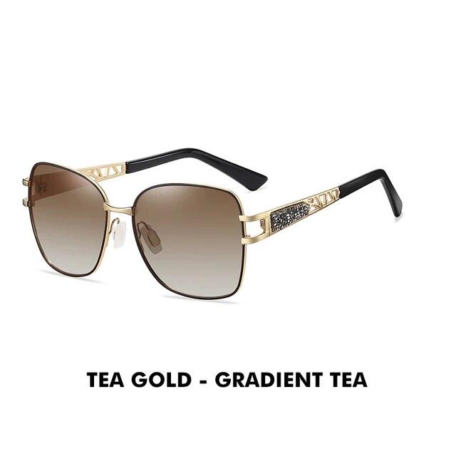 LIOUMO Elegant Polarized Sunglasses Women 2024 Brand Designer Fashion Glasses Women Diamond Eyewear Gradient Shades zonnebril