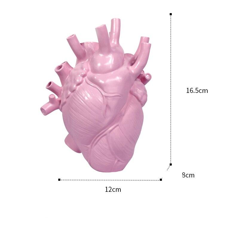 Vase Nordic Style Heart Shape Anatomical Flower Flower Pot Dried Vases Sculpture Desktop Plant Pot for Home Decor Ornament Gifts