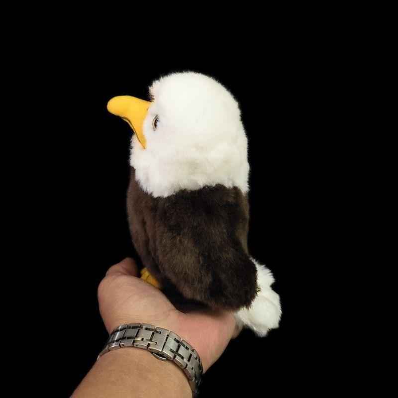 Realistic Bald Eagle Plush Toy American Eagle Doll Bald Eagle Furry Toy Adorably Ugly Mini Gift Standing H17Cm Kids Girl Gift