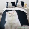 3D Cat Bedding Set Luxury Animal Duvet Cover With Pillowcase Queen King Single Double Size For Girls Boy Polyester Quilt Cover