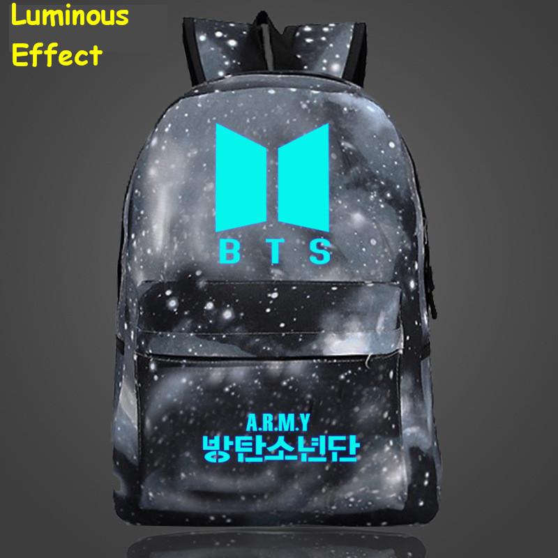 Bts Kpop Bangtan Boys Leuchtender Rucksack Mode Nylon Schulter Reise Tasche Schule