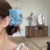 Super Divine Net Silk Flower Hairpin, High-end Style Shark Hairpin Attached To The Back of The Head, Simple and Elegant Headpiece