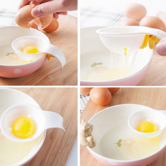 Egg Yolk Separator BPA-Free Plastic Egg White Filter with Ergonomic Handle Easy Clean Baking Gadget for Cakes Muffins Meringues Custards