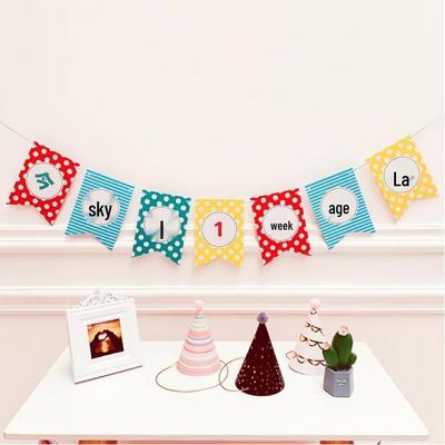 Erster Geburtstag Banner für Baby - Cartoon Party Hintergrund und Hängedekoration