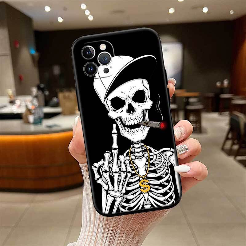 Skeleton Skull Shockproof Phone Case for iPhone 6 6s 7 8 11 12 13 14 15 16 17 16E XS Pro Max XR X SE Air