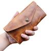 Handgefertigte pflanzlich gegerbte Leder Herren- und Damen-Langbrieftasche aus echtem Leder mit großem Fassungsvermögen, Hand-Zehenabdeckungsschicht, Rindsleder-Tasche