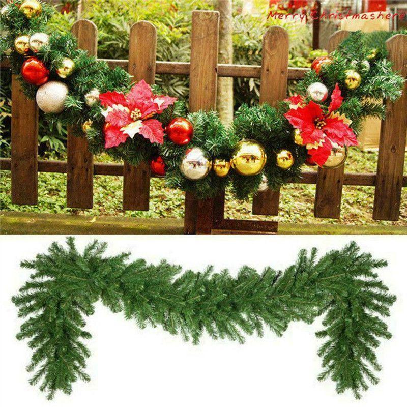 Hochwertige Grünfichte Weihnachtsgirlande Kranz für Wand- und Heimdekoration 2,7 m