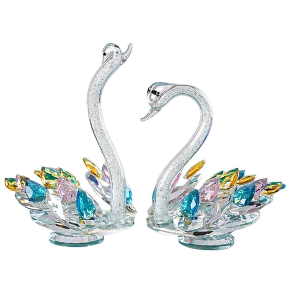 Creative Swan Statue Elegant Crystal Desktop Ornaments Crystal Swan Figurine  Home Decoration