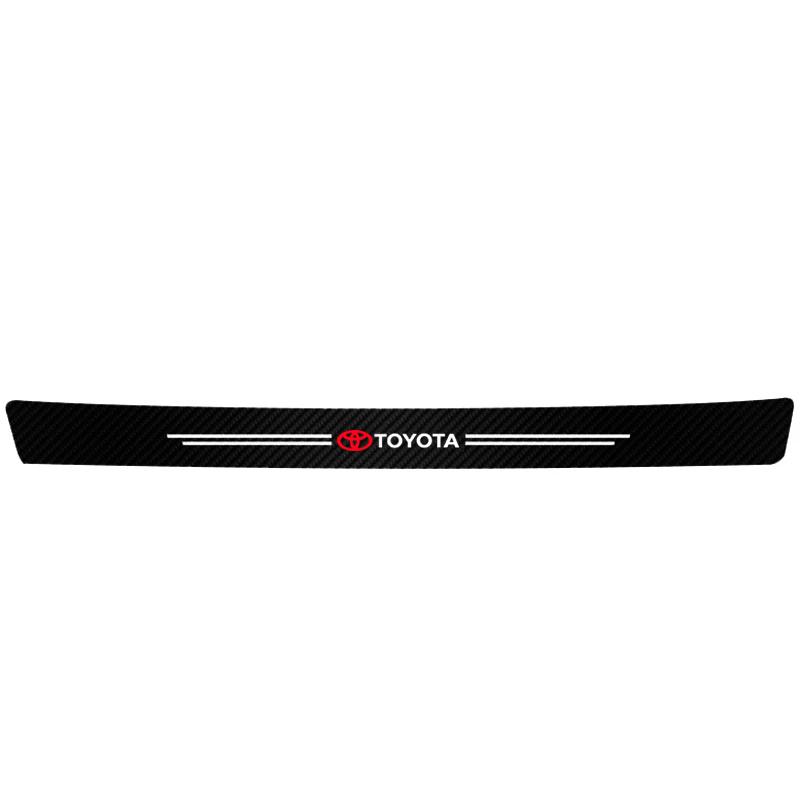 Car Door Sill Scuff Plate Decor Carbon Fiber Stickers Tire Valve For Toyota GR Corolla Yaris Aygo Prius RAV4 Crown Camry Auris