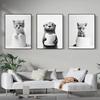 Room Murals Wall Art Poster Otter Cat Tiger Canvas Painting Funny Bathroom Home Decor Cute Animals Toilet Paper Living