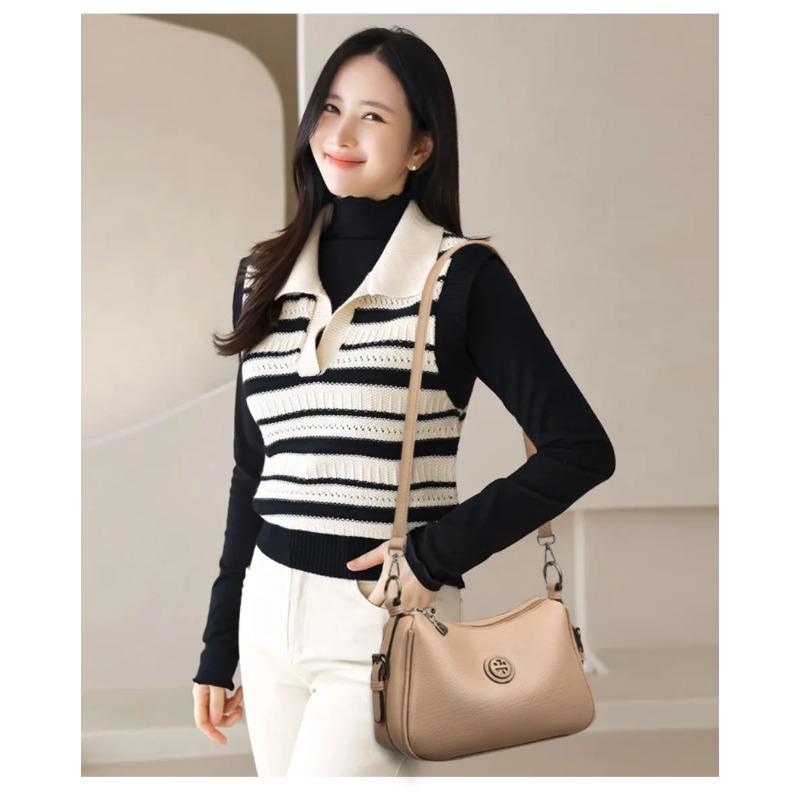 Fashionable Women's Shoulder Bag, Soft PU Leather Crossbody Bag, Solid Color Handbag, Suitable for Daily Use, Shopping, Commuting