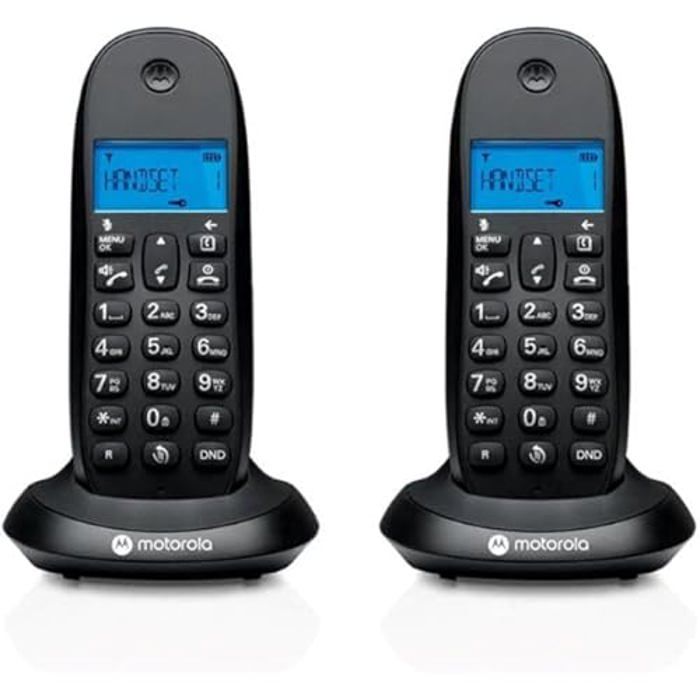 MOTOROLA C1002 CB+ Téléphone DECT Noir Duo