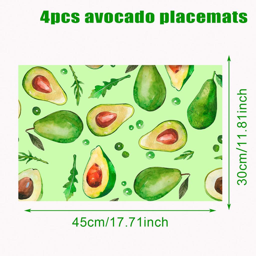 4Pcs Fruit Placemat Summer Fruit Theme Happy One Birthday Party Decorations Kid Adult Baby Shower Supplies Wedding Party Favors