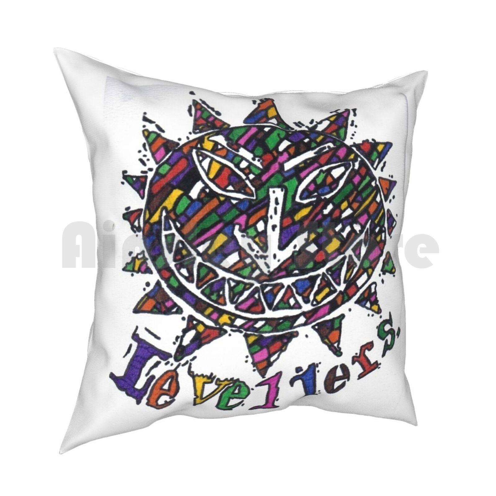 Levellers Sun Pillow Case Printed Home Soft DIY Pillow Cover Levellers Beautiful Days Music Hippy Folk Punk Multi Coloured 30x30cm 12x12in