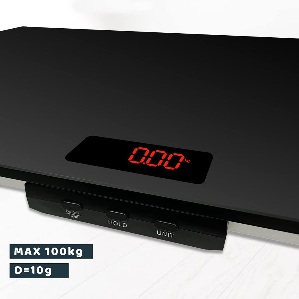 Large scale with maximum weight accuracy suitable for large dogs dog/animal 80x50cm, non-slip pad, 100kg, 10g, black,