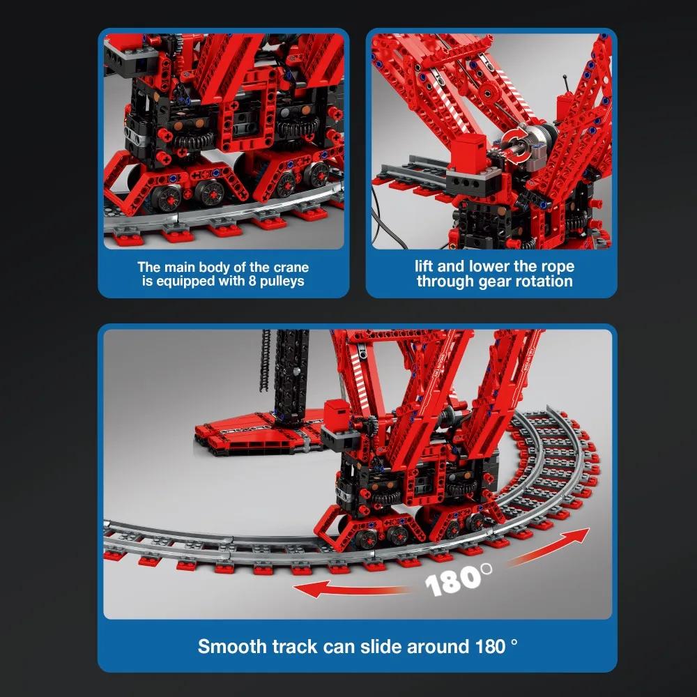 Non-Toxic Sk6000 Crane Building Blocks Heavy Ring Crane Remote Control Technology Bricks Model Desktop Ornaments Kids Toys Holiday Gifts