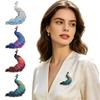 Brooch Pin Gradient Color UV Printing Peacock Shape Zinc Alloy Pin Suits Coats Sweaters Badge Versatile Accessories