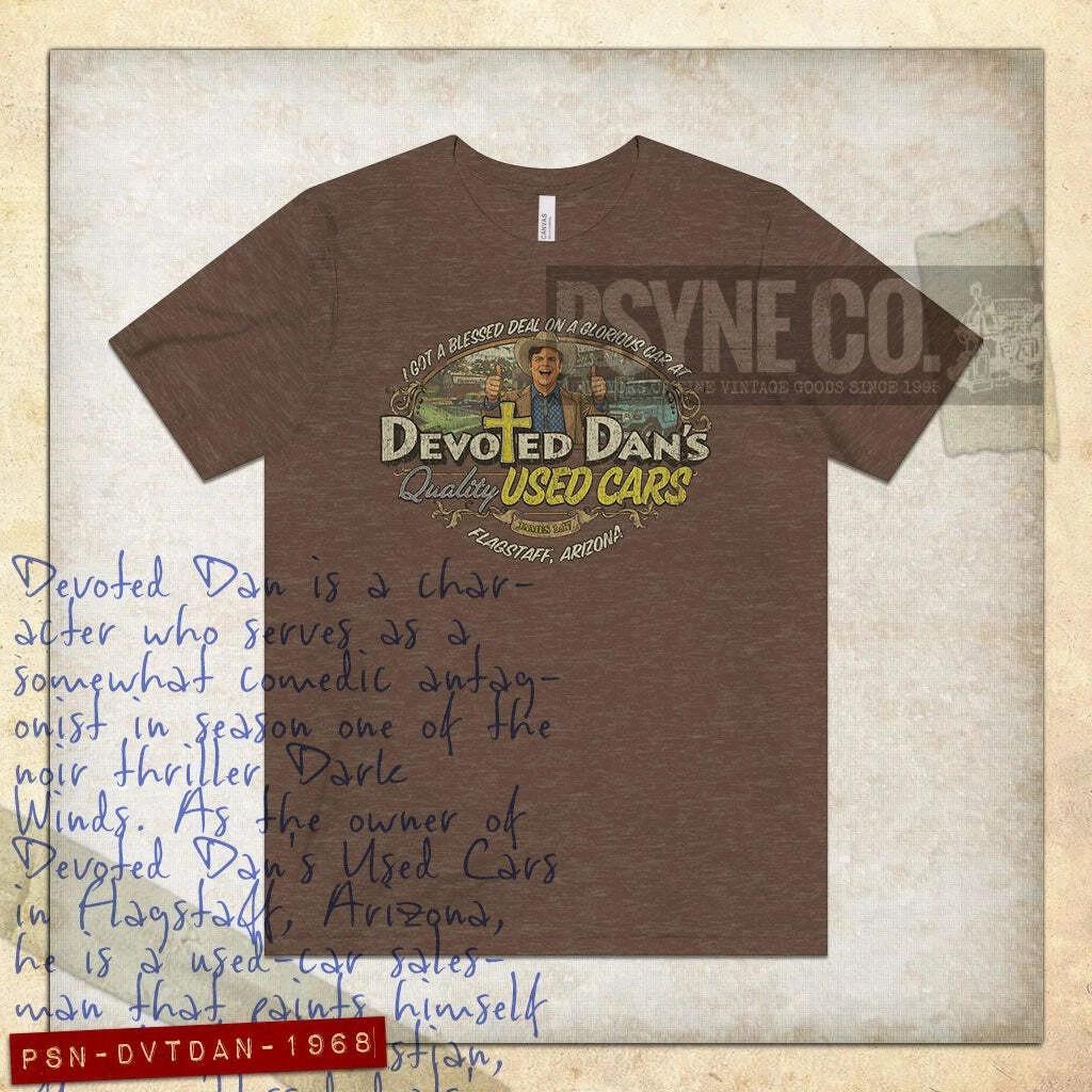 Devoted Dan s Used Cars 1968 Vintage Men s T shirt XL