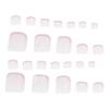 24x Bow False Toe Nails Full Cover False Toenails French Tip False Toenails
