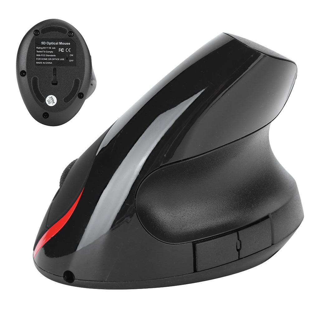 Vertical Mouse Black Wireless Office Gaming Rechargeable Computer Accessories HH‑111