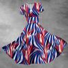 Women's Fashion Casual Independence Day Printed Short Sleeve Dress Elegant Maxi Dress