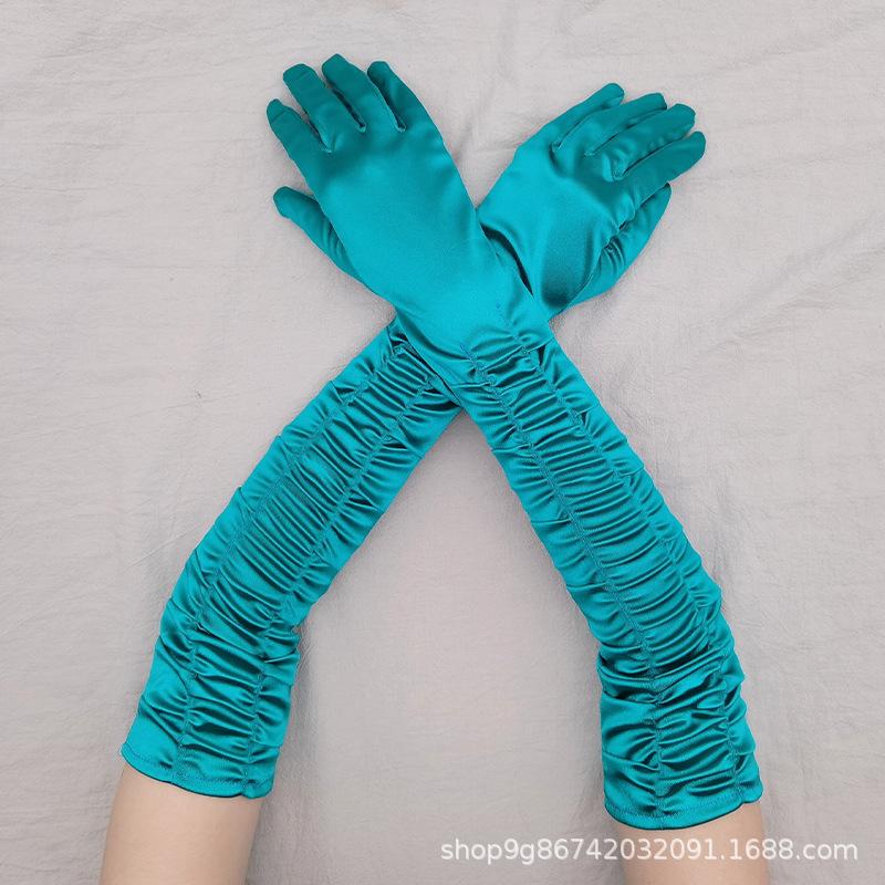 Satin Satin Gloves Long Ladies Halloween Gloves Sexy Dinner Gloves Wedding Gloves Matte Satin Gloves