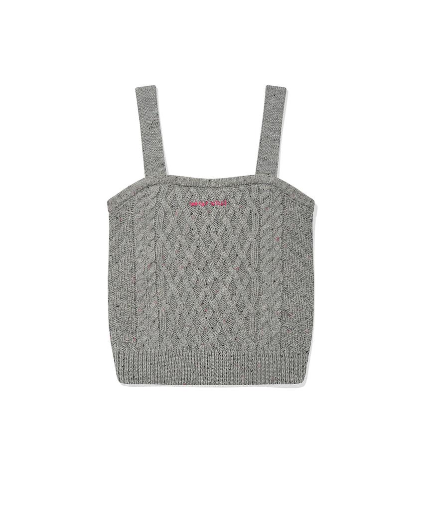WACKY WILLY Women'S Cable Knit Bustier Grey