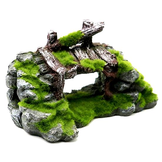 Resin Simulation Moss Rockery Fish Tank Aquarium Decor Landscape Ornament Craft