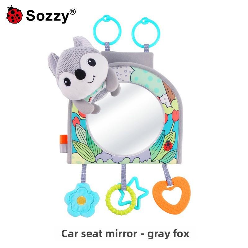 Unicorn Fox Infant Car Mirror Plush Hanging Toy For Baby Engagement And Handeye Coordination