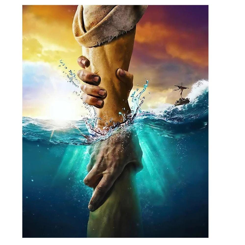 

Иисус мой Спаситель Христианский Домашний Декор Дай мне свою руку Рука Иисуса Христа Религиозный Без рамы 30x40cm no frame сплав оранжевый