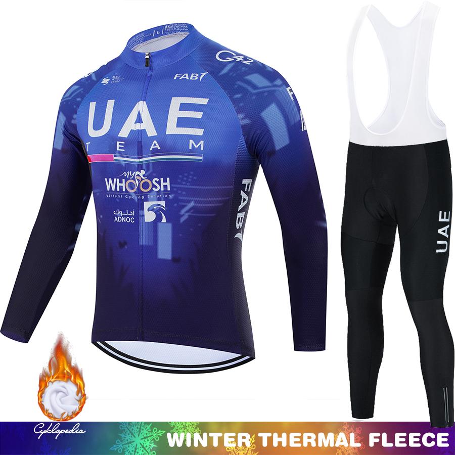 

Winter Thermal Fleece Cycling Bib UAE Man Outfit Jersey Bicycles Uniform Men s Clothing 2026 Ciclismo Hombre Sportswear Set Suit Asian size - 4XL