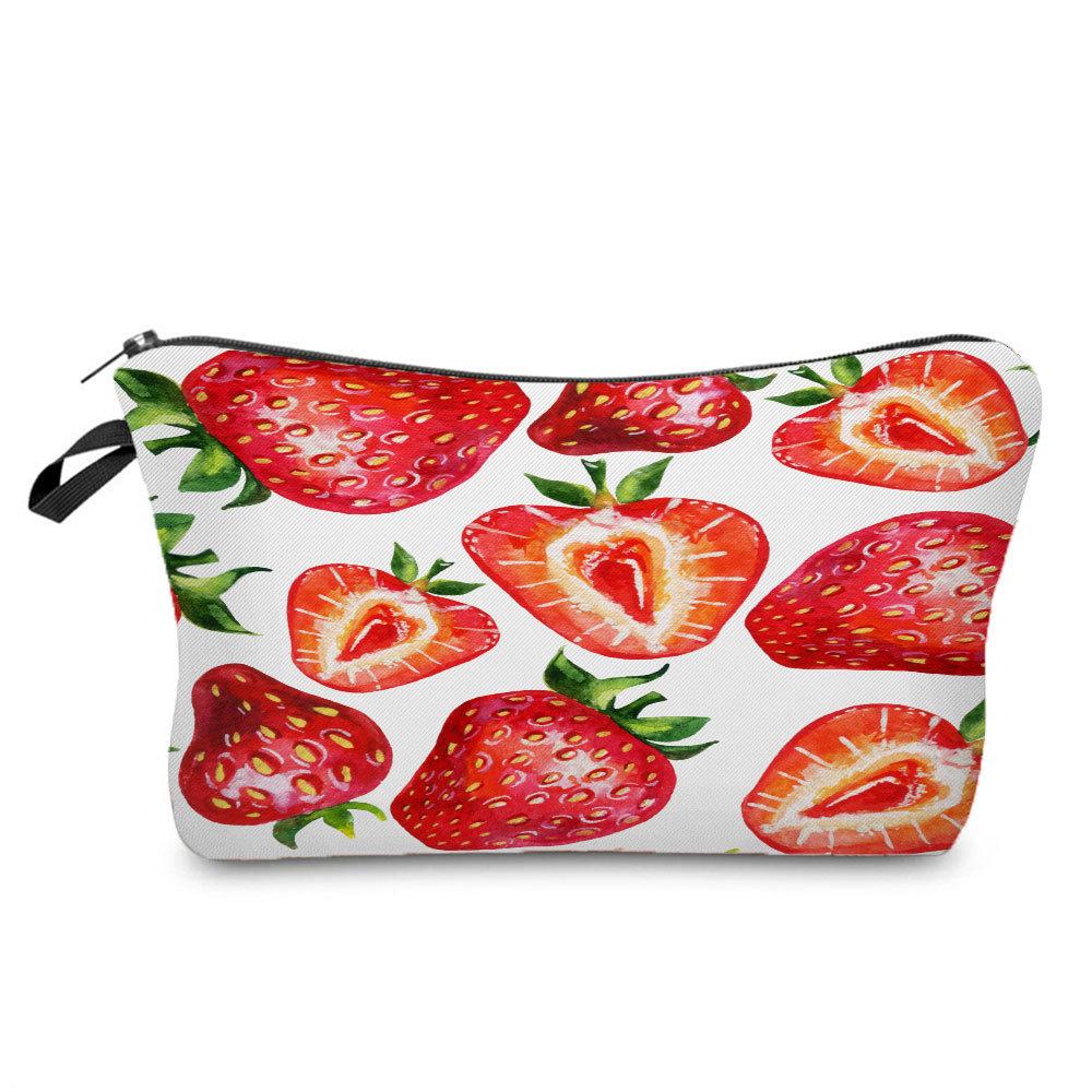 

Women Strawberry Print Cosmetic Bag Toiletries Organize Travel Storage Case 6361